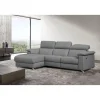 Altoni - Hoeksalon Pandora - Links - Leder - Grijs - 172x85x260cm | Belga Meubelen Outlet
