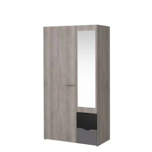 ASP - Kleerkast Ado - 2 draaideuren - Grijze Eik - 100x195x55cm | Belga Meubelen Best