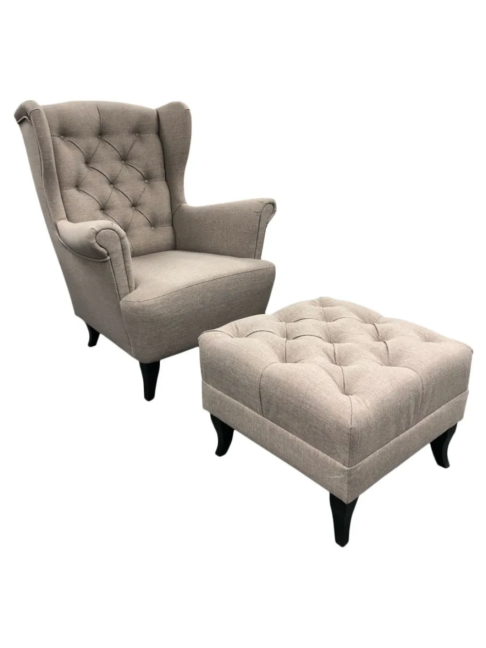 bm__armstoel_ludwig_met_p_0.webp 2BM - Armstoel Ludwig met poef - Stof - Beige - 86x90x75cm | Belga Meubelen Sale
