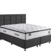 2BM - Boxspring Barcelona - Stof - Zwart - 180x120x200cm | Belga Meubelen Outlet