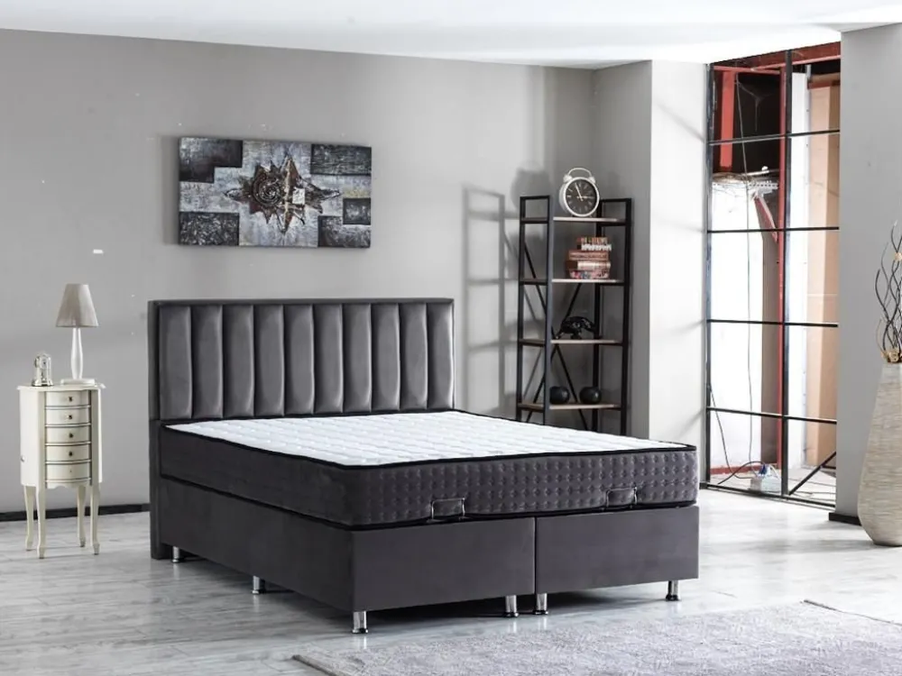 bm__boxspring_crown__kuns_0.webp 2BM - Boxspring Crown - Kunstleder - Zwart - 180x122x200cm | Belga Meubelen Fashion
