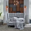 2BM - Boxspring Lion - Met opbergruimte - Stof - Lichtgrijs - 180x140x200cm | Belga Meubelen Fashion