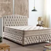 2BM - Boxspring Royal - Met opbergruimte - Stof - Taupe - 160x150x200cm | Belga Meubelen Online