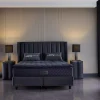 2BM - Boxspring Tokyo - Stof Zwart Velvet - 180x120x200cm | Belga Meubelen New