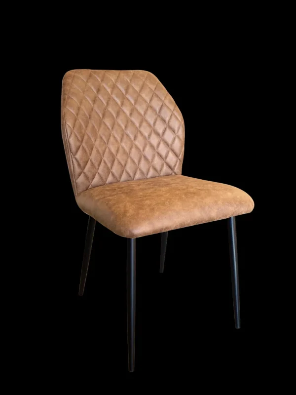 2BM - Eetkamerstoel Alicia - Microvezel - Cognac - 54x86x59cm | Belga Meubelen Outlet