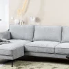 2BM - Hoeksalon Raven - Links - Boucle - Stof - Wit - 255x160cm | Belga Meubelen Fashion