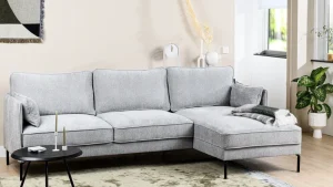 2BM - Hoeksalon Raven - Rechts - Boucle - Stof - Wit - 255x160cm | Belga Meubelen Discount