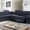 2BM - Hoeksalon Viriginie - Links - Kunstleder - Zwart - 216x70x301cm | Belga Meubelen Outlet