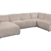 2BM - Luxueuze U-Vormige Salon Billund - Beige Velours - 262x170x92xh96 cm | Belga Meubelen Clearance