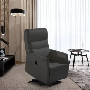 2BM - Relaxfauteuil Elena - Leder - Zwart - Twee motoren - 80x113x80cm | Belga Meubelen New