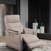 2BM - Relaxfauteuil Marcella - Leder - Beige - 3 motoren - 85x112x95cm | Belga Meubelen New