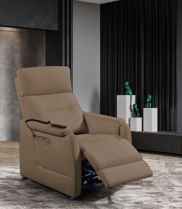 2BM - Relaxzetel Hez - Stof microvezel - Bruin - 3 motoren - 85x112x95cm | Belga Meubelen Discount