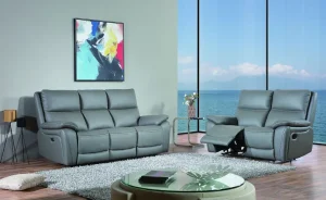 2BM - Salon Desenzano - Leder - Grijs - Stijlvol 3 + 1 + 1 salon Desenzano | Belga Meubelen Sale