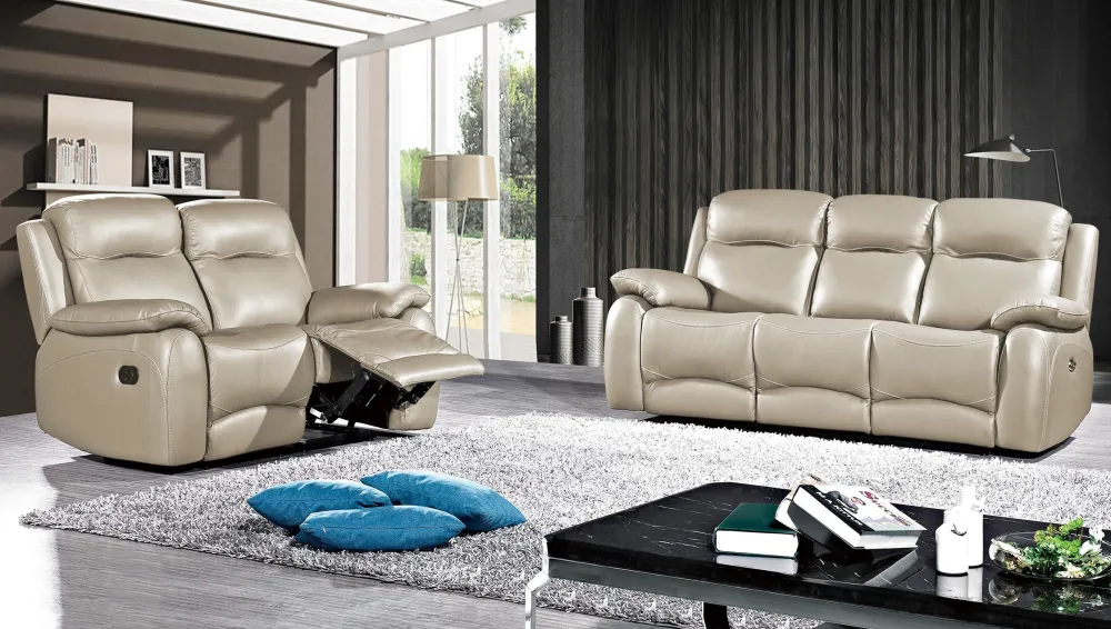 bm__salon_edouard__zit____0.webp 2BM - Salon Edouard - 3+2-zit - 2 relaxen - Leder - Grijs - 145/195x97x90cm | Belga Meubelen New