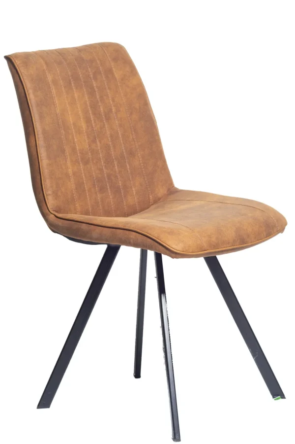 2BM- Stoel Henri - Cognac- Microvezel - Stof - 46x83x60cm | Belga Meubelen Fashion