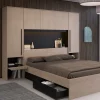 Brugbed Bridget - Lichte Eik/Zwart - 265x203x40cm | Belga Meubelen Hot