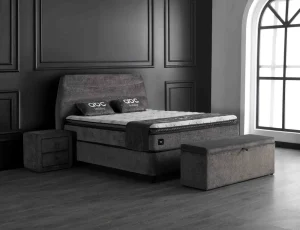 BSP - Boxspring Alberto- Stof - Grijs - 160x95x200cm | Belga Meubelen Discount