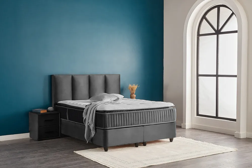 bsp__boxspring_berg__stof_0.webp BSP - Boxspring Berg - Stof - Zwart - 90x110x200cm | Belga Meubelen Outlet