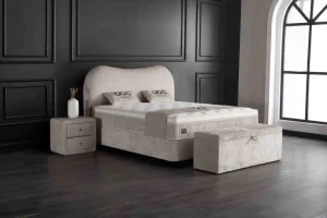BSP - Boxspring Emily- Stof - Beige - 160x95x200cm | Belga Meubelen Clearance