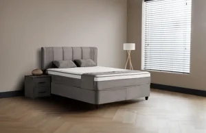 BSP - Boxspring Lindo - Stof - Grijs - 180x110x200cm | Belga Meubelen New