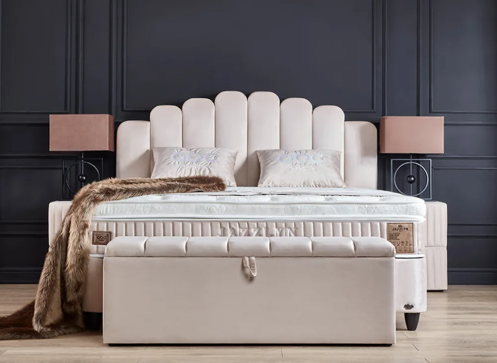 bsp__boxspring_rita__stof_0-1.webp BSP - Boxspring Rita - Stof - Beige - 160x110x200cm | Belga Meubelen Clearance