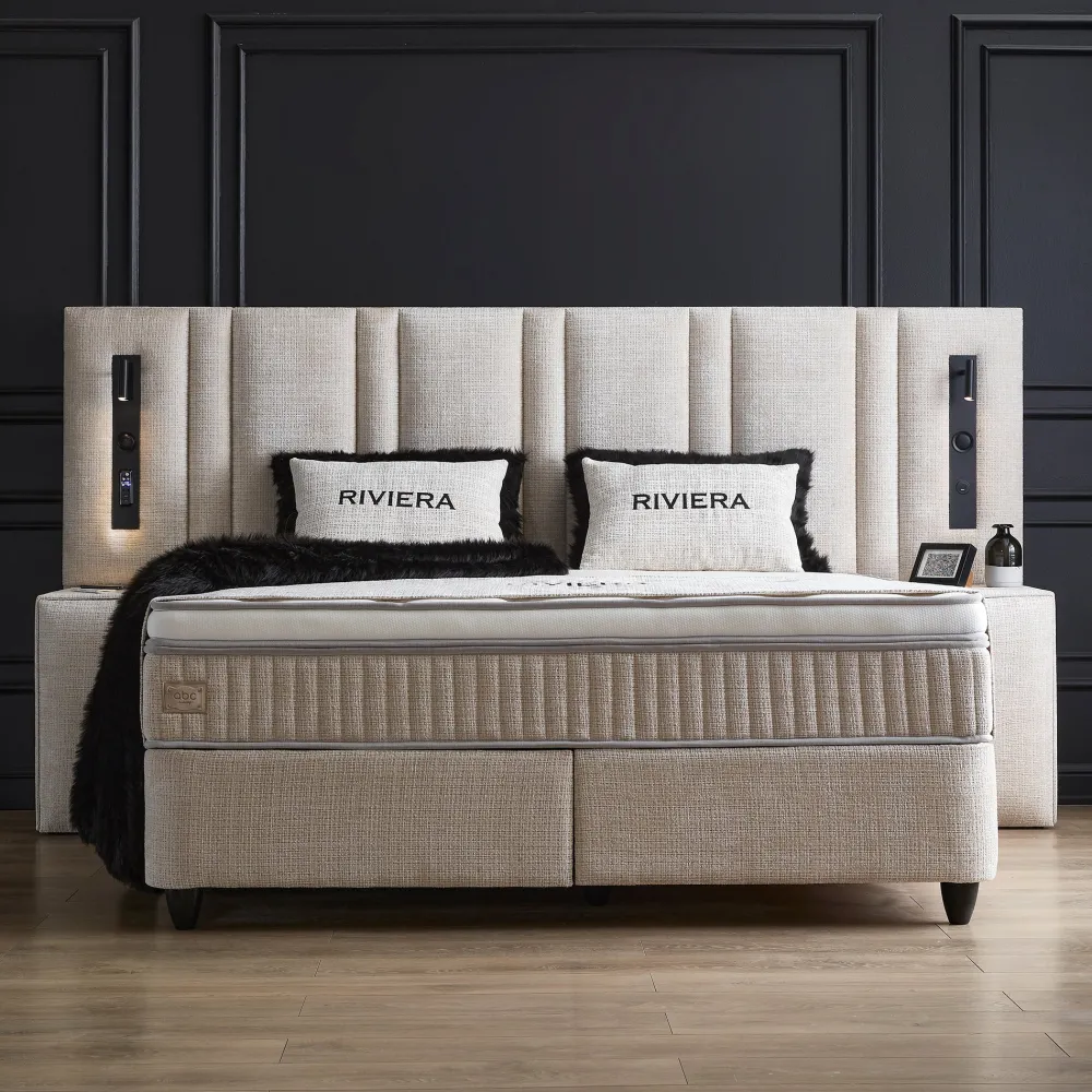 bsp__boxspring_water__sto_0.webp BSP - Boxspring Water - Stof - Beige - 160x110x200cm | Belga Meubelen Best