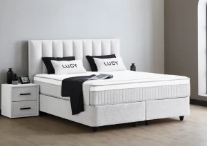 BSP - Nachtkastje Lucy - Stof Beige - 49x53x42cm | Belga Meubelen Clearance