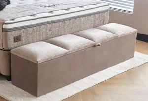 BSP - Opbergbank Klara - Stof Beige - 180x65x50cm | Belga Meubelen Outlet