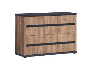 Commode Octavia - Donkere Eik/Zwart - 110x76x40cm | Belga Meubelen Outlet