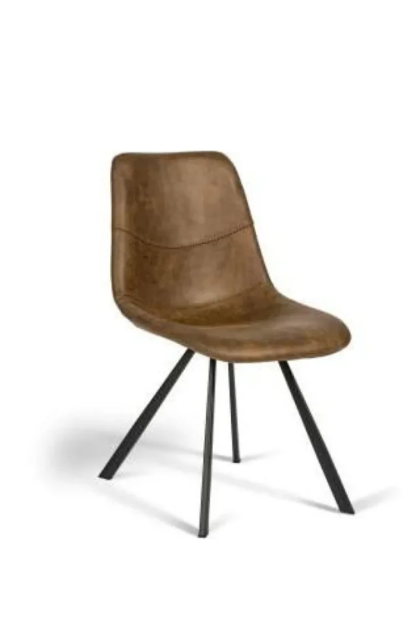 DEC - Eetkamerstoel Delia - Kunstleder - Cognac - 44x84x57cm | Belga Meubelen Sale