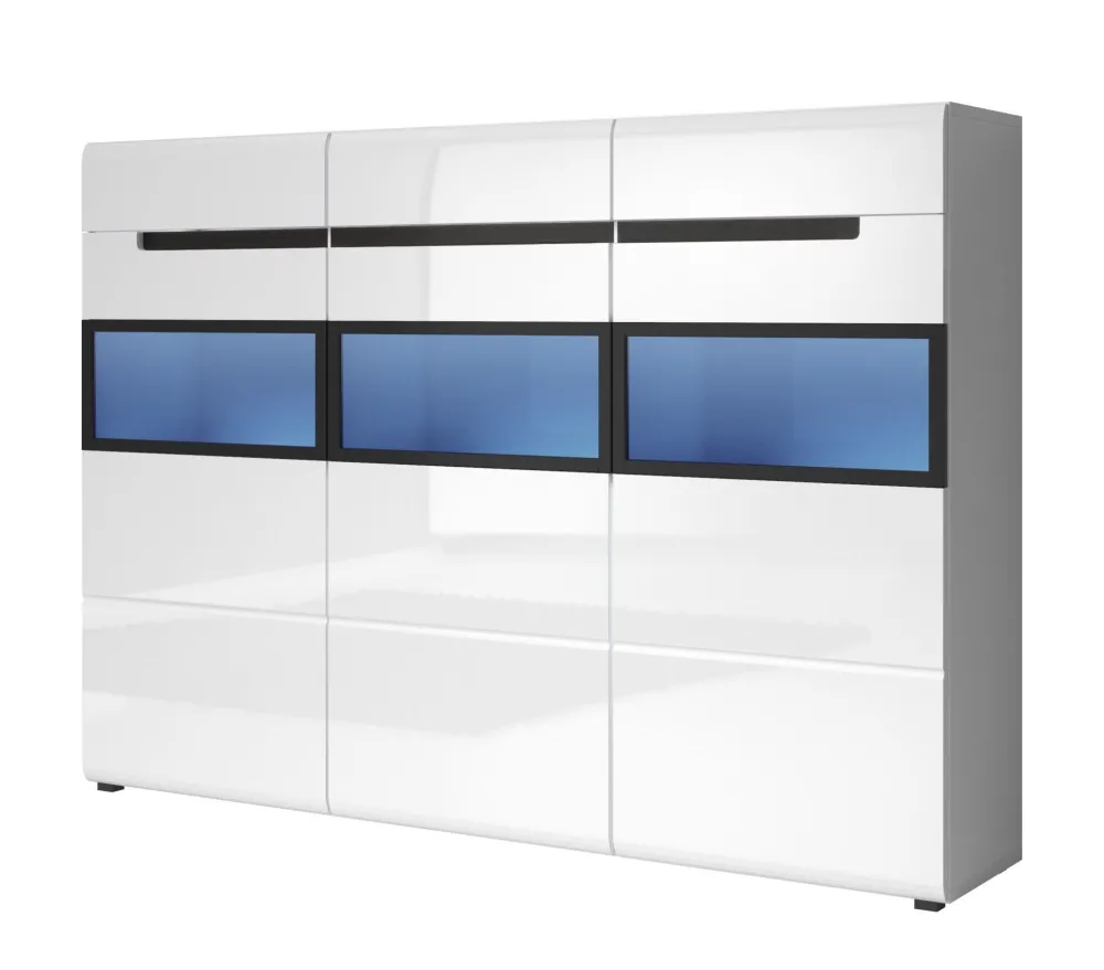 dressoir_hektor___witantr_0-1.webp Dressoir Hektor 48 - Wit/Antraciet/Zwart - 180x130x37cm | Belga Meubelen Clearance