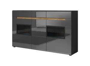 Dressoir Hektor - Wit/Grijs/Eik - Twee kleuren - 137x92x39cm | Belga Meubelen Fashion