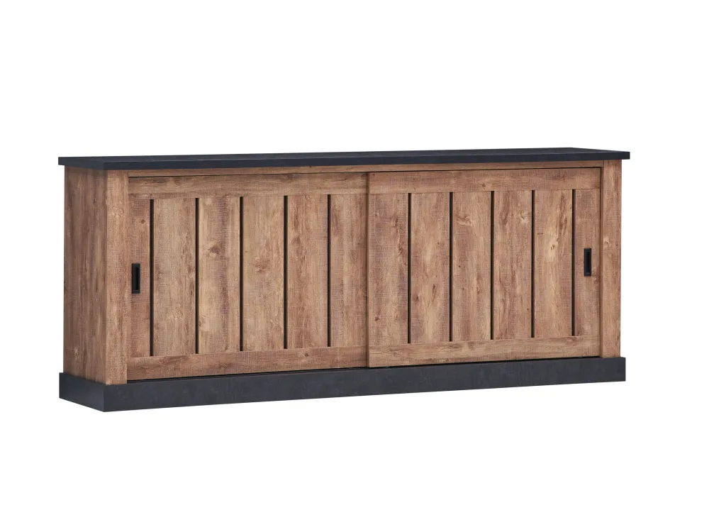 dressoir_ottawa__donkere__0.webp Dressoir Ottawa - Donkere Eik/Zwart - 221x90x46cm | Belga Meubelen Best