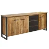 Dressoir San Remo - Massief - Mangohout/Zwart - 215x85x45cm | Belga Meubelen New