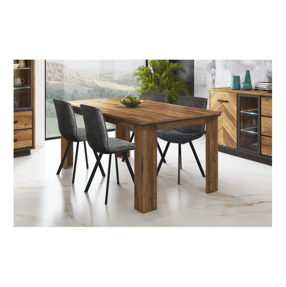 eettafel_felix__rechthoek_0.webp Eettafel Felix - Rechthoekig - Donkere Eik - 180x78x98cm | Belga Meubelen Fashion