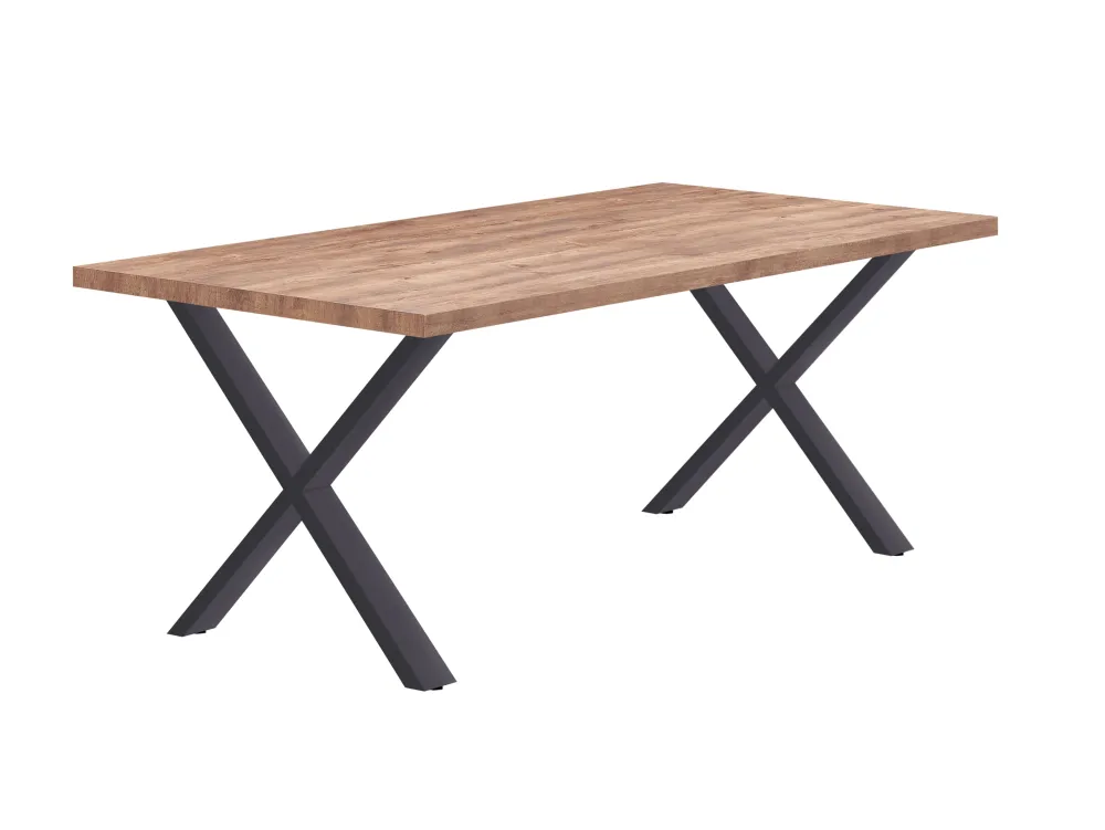 eettafel_ottawa__xpoten___0.webp Eettafel Ottawa - X-poten - Donkere Eik/Zwart - 190x76x95cm | Belga Meubelen New
