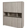 Evan - Barkast Lucca - BAR1 - K541 - Millenium eik licht grijs/Zwart - 140x165x50cm | Belga Meubelen Fashion