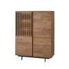 Evan - Barkast Slato - BAR1 - K670 - Oude teak - 122x163x50cm | Belga Meubelen Outlet