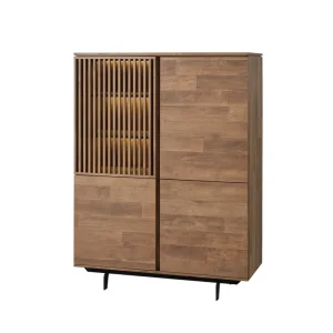 Evan - Barkast Slato - BAR1 - K670 - Oude teak - 122x163x50cm | Belga Meubelen Outlet