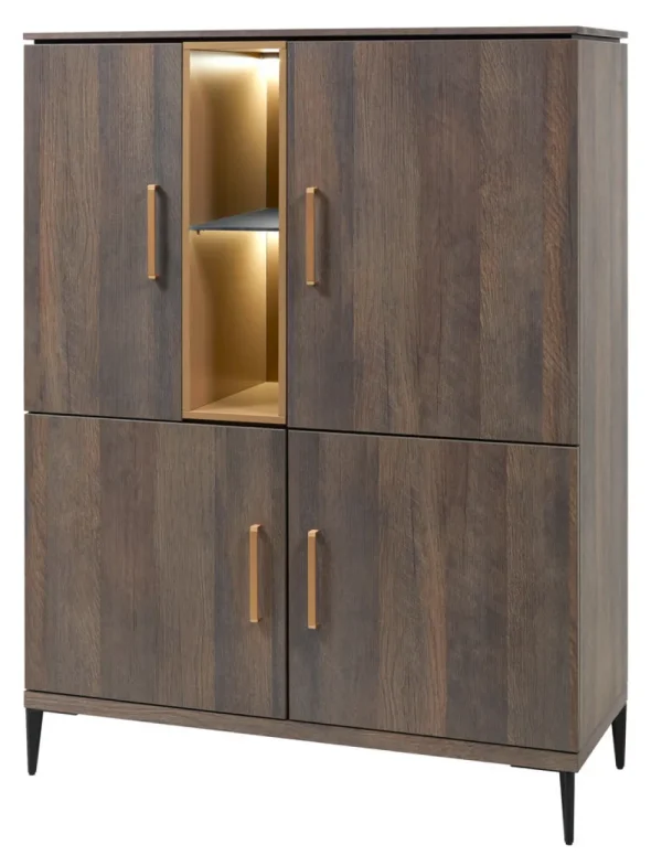 Evan - Barkast Star - BAR1 - K676 - Gouden eik/Goud - 123x165x50cm | Belga Meubelen Discount