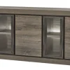 Evan - Dressoir Belluno - DR2 - K538 - Millenium eik donker bruin/Imitatie staal - 220x90x50cm | Belga Meubelen Best