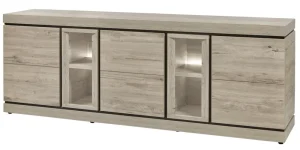 Evan - Dressoir Belluno - DR1 - K541 - Millenium eik licht grijs/Zwart - 250x90x50cm | Belga Meubelen Hot