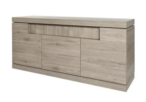 Evan - Dressoir Etna - DR3 - K542 - Millenium eik licht grijs/Marmer - 182x90x50cm | Belga Meubelen Sale