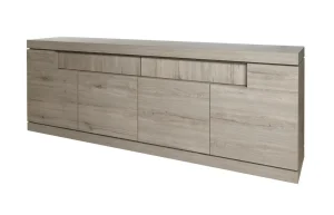 Evan - Dressoir Etna - DR1 - K542 - Millenium eik licht grijs/Marmer - 249x90x50cm | Belga Meubelen Sale
