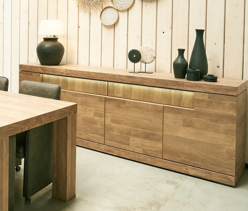 evan__dressoir_etna__dr___0-4.webp Evan - Dressoir Etna - DR2 - K674 - Oude teak/Zwart - 223x90x50cm | Belga Meubelen Discount