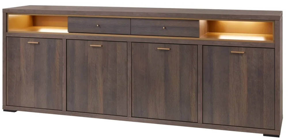 evan__dressoir_livia__dr__0.webp Evan - Dressoir Livia - DR1 - K676 - Gouden eik/Goud - 243x93x50cm | Belga Meubelen Best