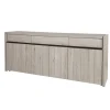 Evan - Dressoir Lucca - DR2 - K541 - Millenium eik licht grijs/Zwart - 224x91x50cm | Belga Meubelen Best