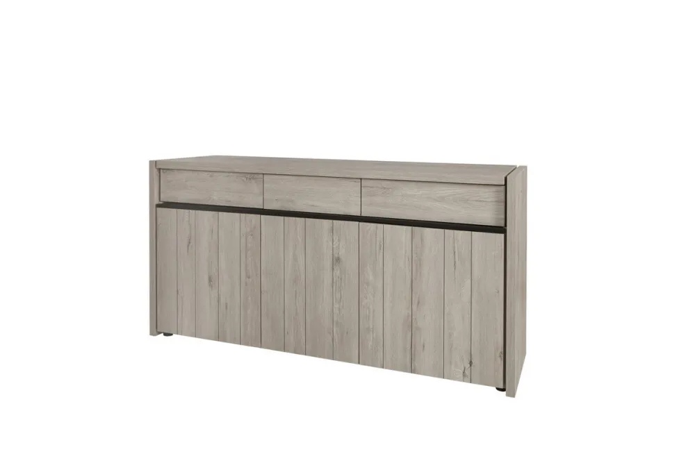 evan__dressoir_lucca__dr__0-2.webp Evan - Dressoir Lucca - DR3 - K541 - Millenium eik licht grijs/Zwart - 194x91x50cm | Belga Meubelen Sale