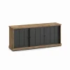 Evan - Dressoir Patio - DR2 - K674 - Oude teak/Zwart - 209x88x50cm | Belga Meubelen Sale