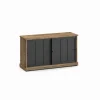 Evan - Dressoir Patio - DR3 - K674 - Oude teak/Zwart - 159x88x50cm | Belga Meubelen Clearance